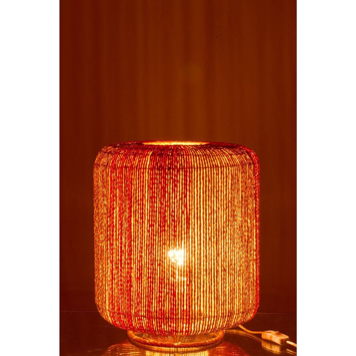 Paris Prix Lampe à Poser Corde  Chase  39cm Orange & Naturel