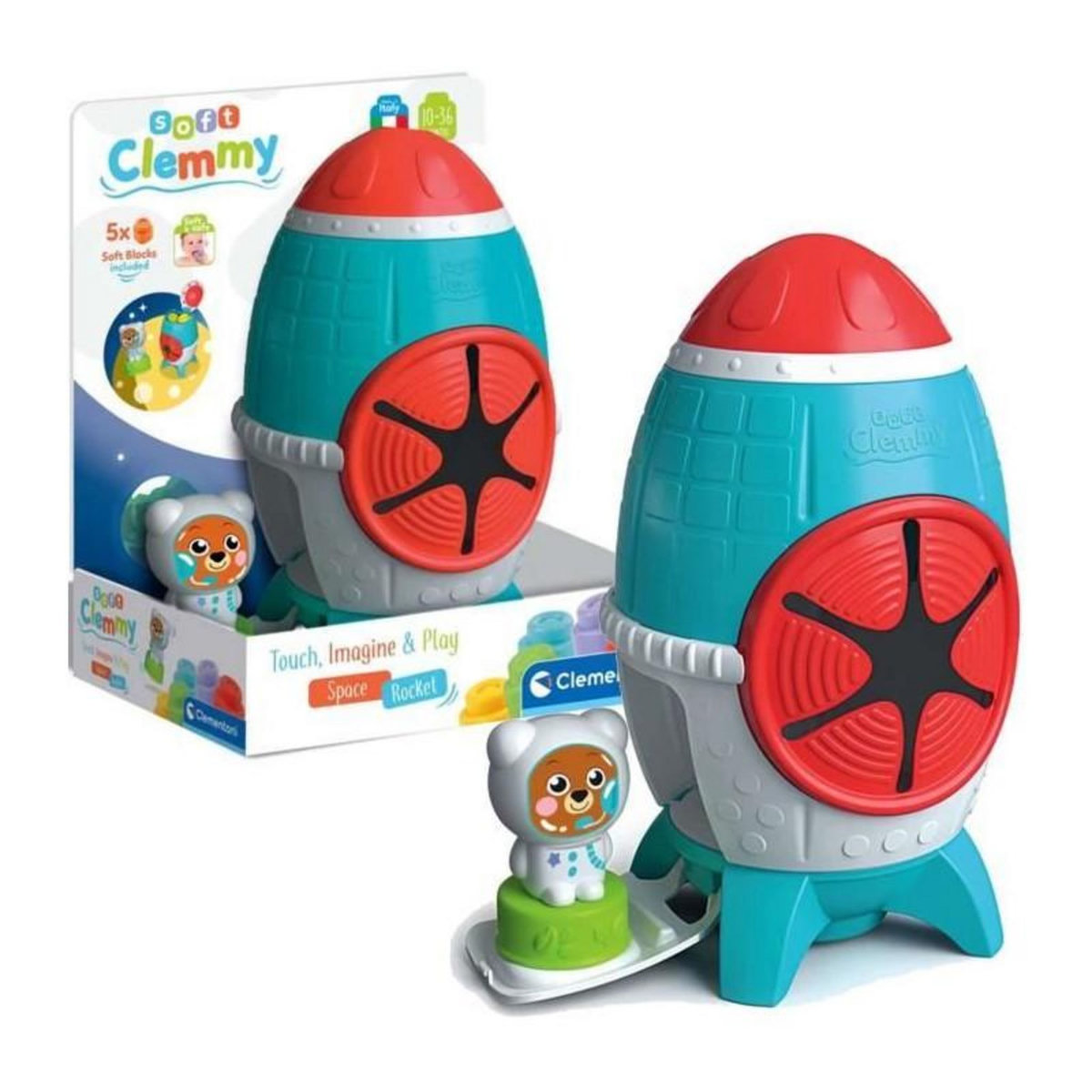 CLEMENTONI Clemmy - Fusée sensorielle - Un personnage + des cubes