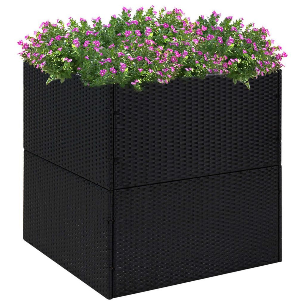 VIDAXL Jardiniere Noir 80x80x80 cm Resine tressee