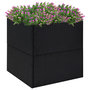 Voir la diapositive 1 : VIDAXL Jardiniere Noir 80x80x80 cm Resine tressee