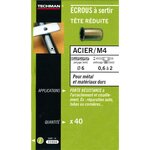 TECHMAN 40 écrous M5 à sertir acier avec tête réduite