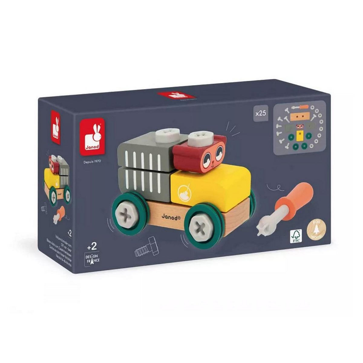 Juratoys-Janod Voiture a bricoler ours - Brico Kids