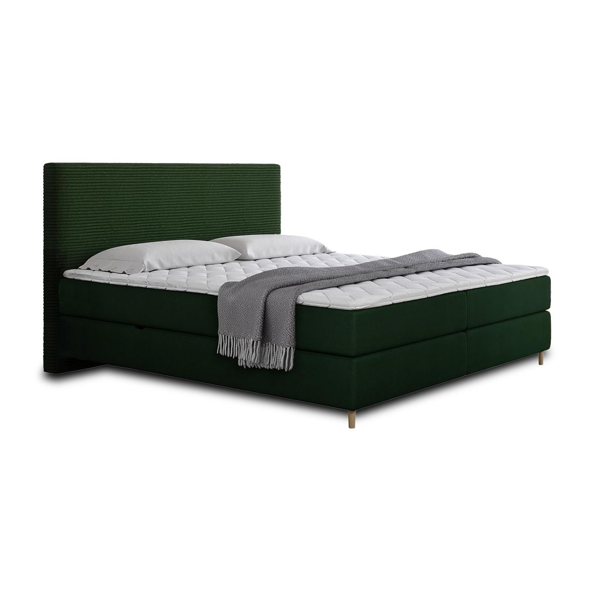 BEST MOBILIER Rafaela - lit boxspring - 160x200 - coffres et surmatelas inclus - en velours
