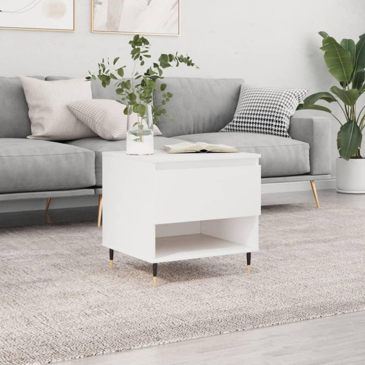 VIDAXL Table basse blanc 50x46x50 cm bois d'ingenierie