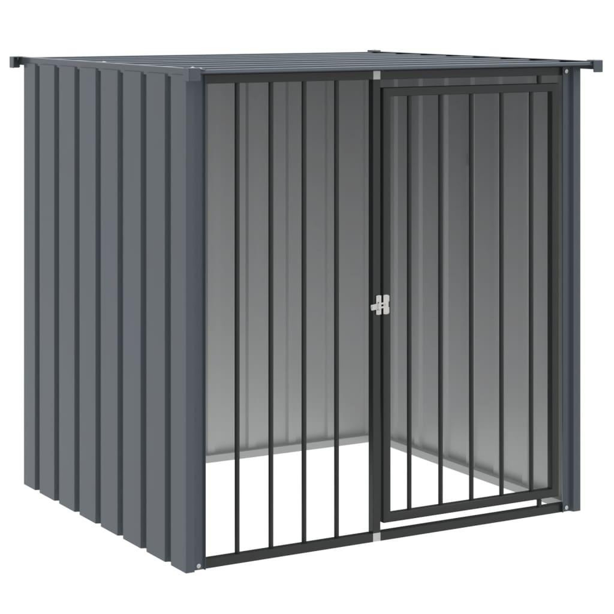 Voir la diapositive 2 : VIDAXL Niche pour chien avec toit noir 110x103x109 cm acier galvanise