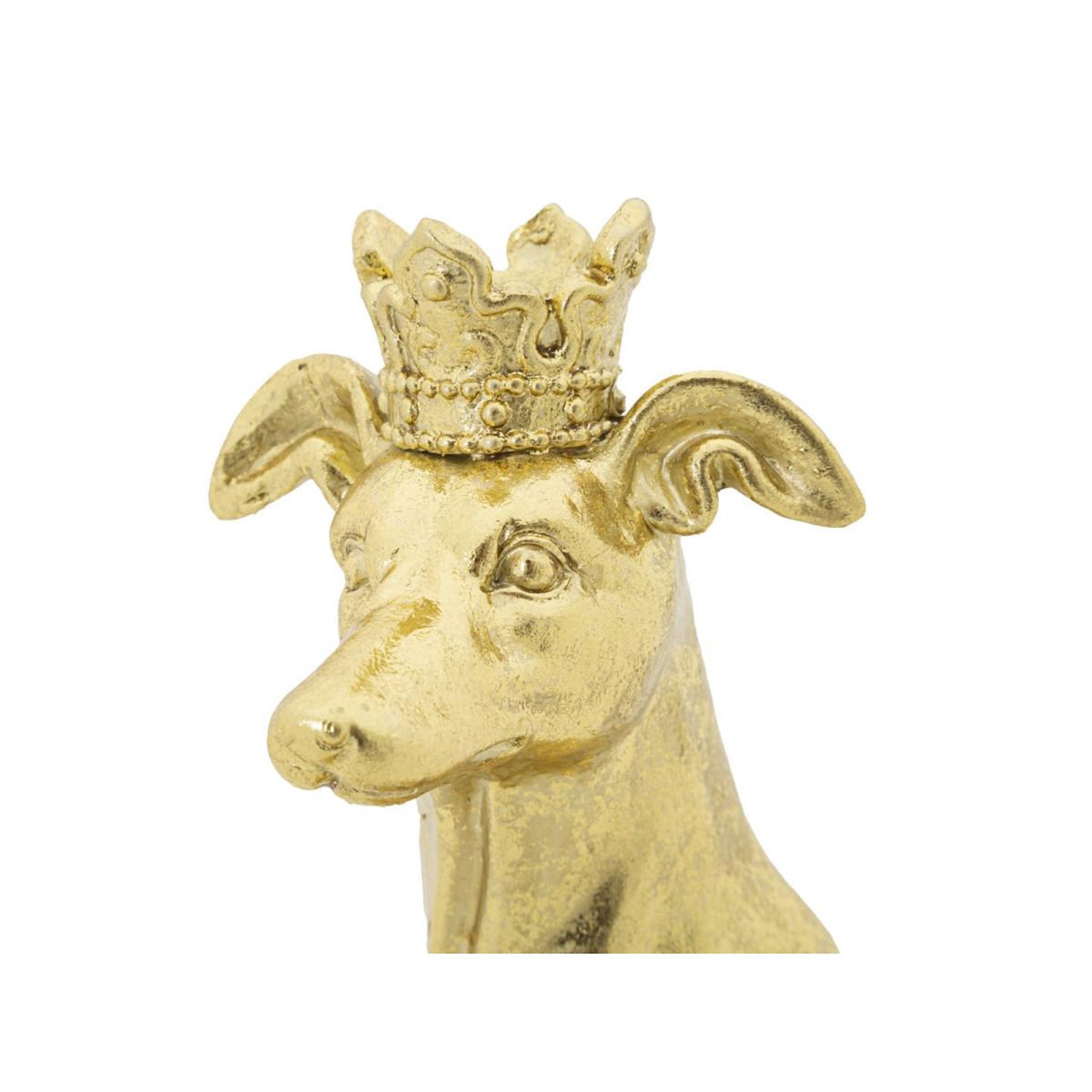 Voir la diapositive 5 : Paris Prix Statuette déco chien  couronne  33cm or