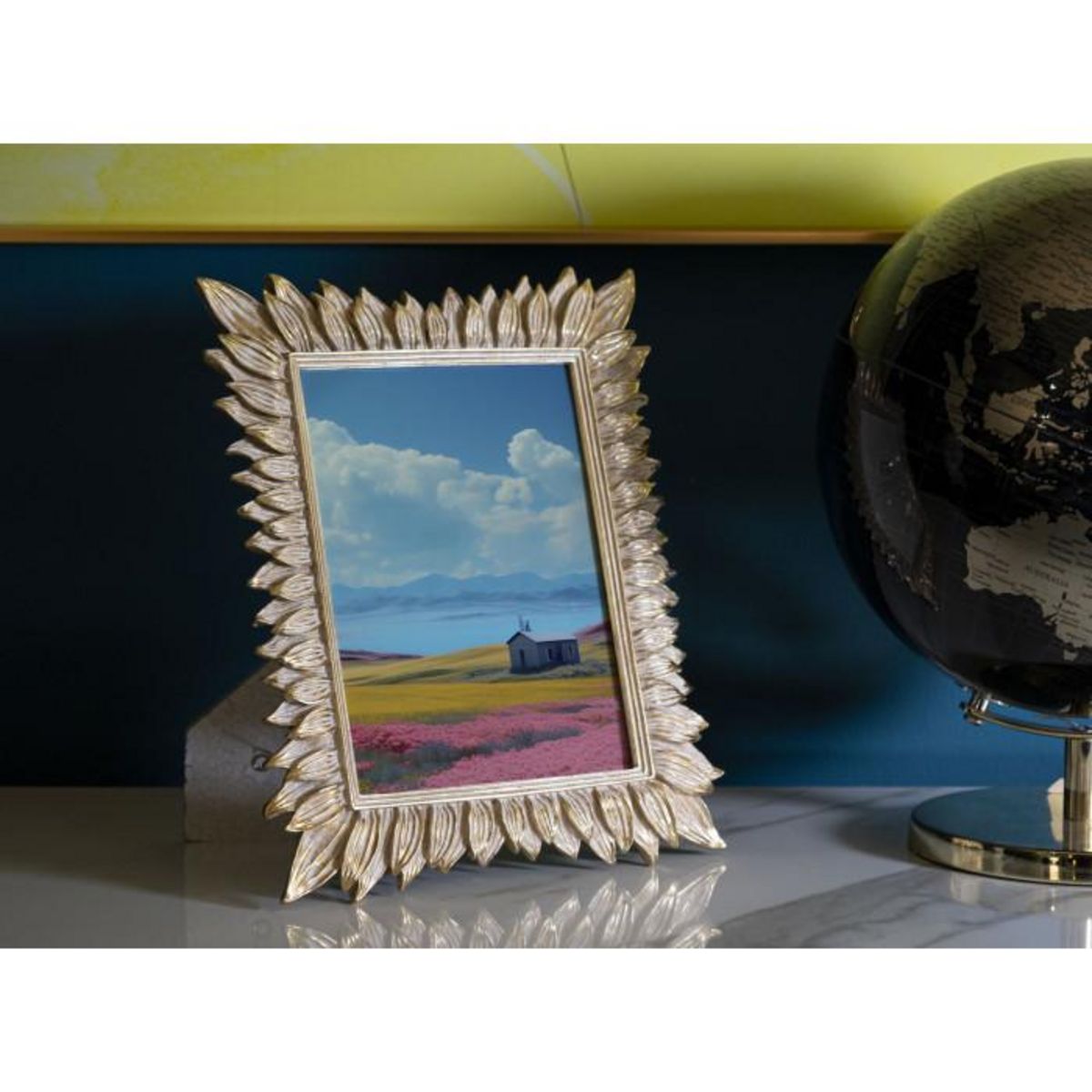 Paris Prix Cadre Photo Déco Pétales de Fleurs  Molas  15x20cm Or