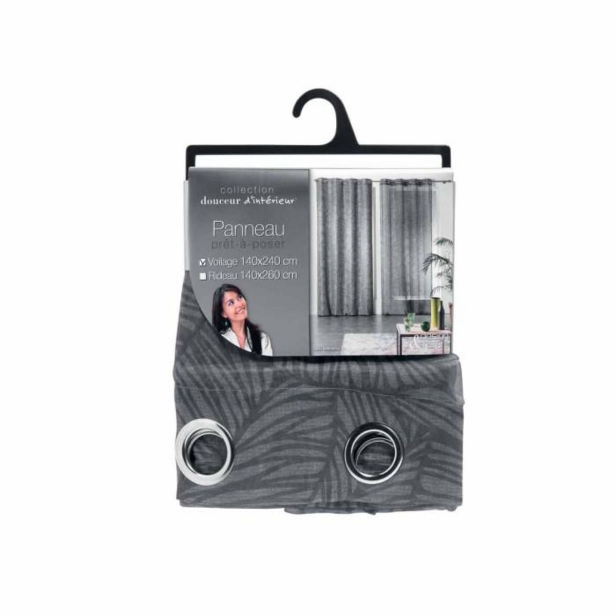 Paris Prix Rideau Voilage à Œillets  Galip  140x240cm Anthracite