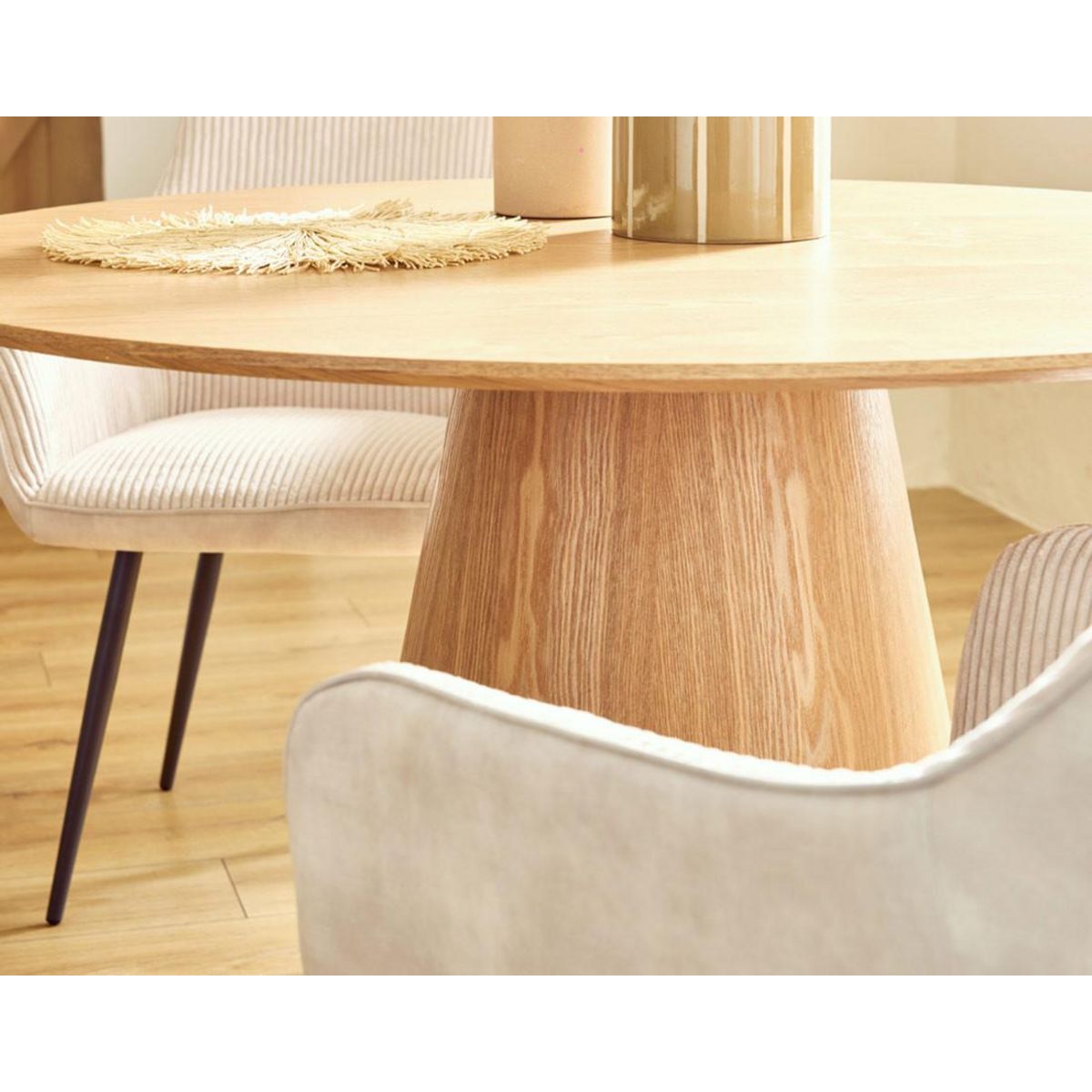 LISA DESIGN Toledo - table à manger ronde - effet bois - 120 cm - 4 à 6 personnes
