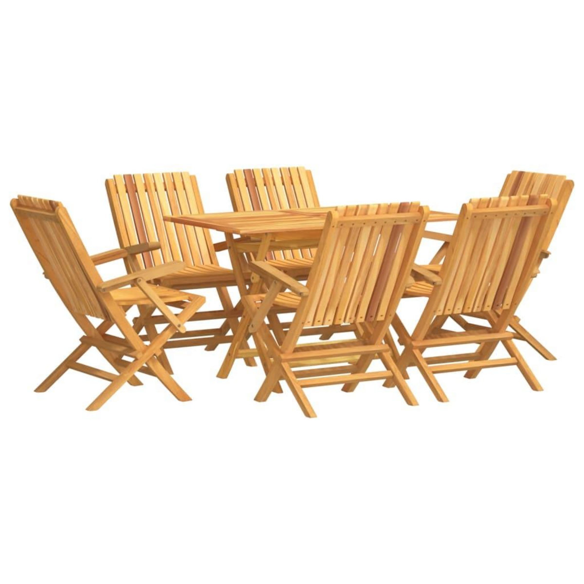 VIDAXL Ensemble a manger de jardin 7 pcs Bois de teck solide