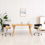 VIDAXL Chaise pivotante a manger Noir Bois courbe et similicuir