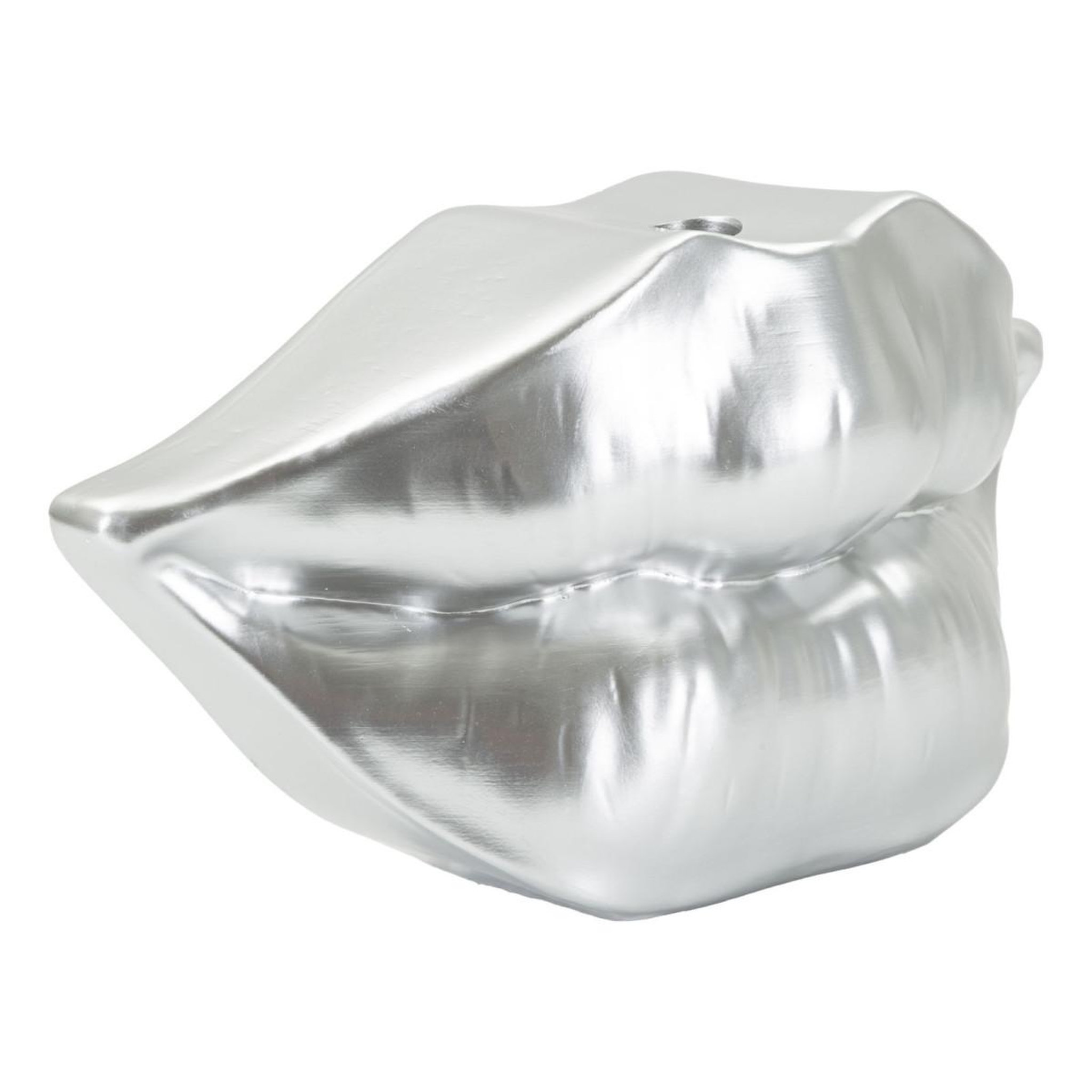 Voir la diapositive 2 : Paris Prix Vase déco en résine  mouth  23cm argent