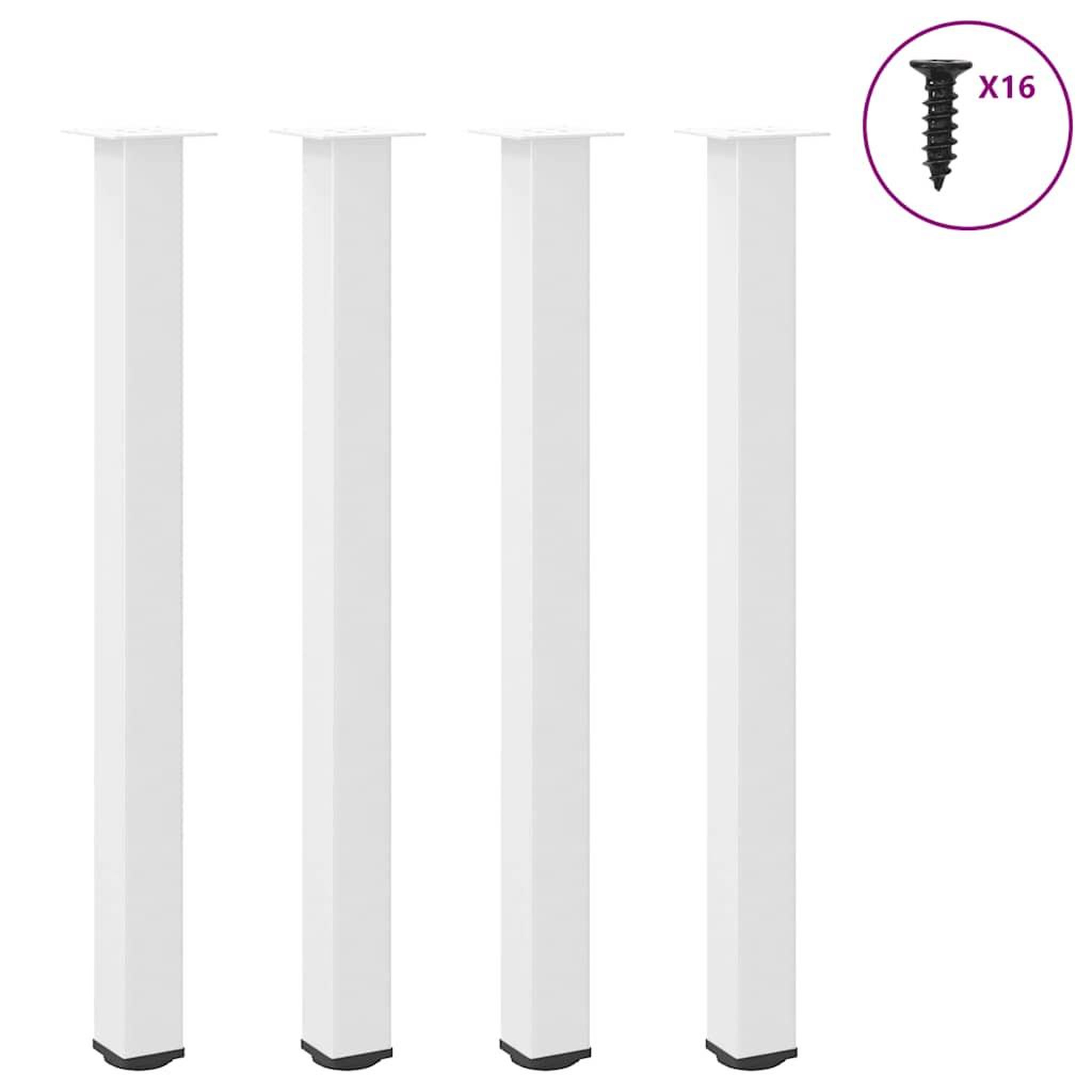 VIDAXL Pieds de table basse blanc 4 pcs 110-112 cm acier