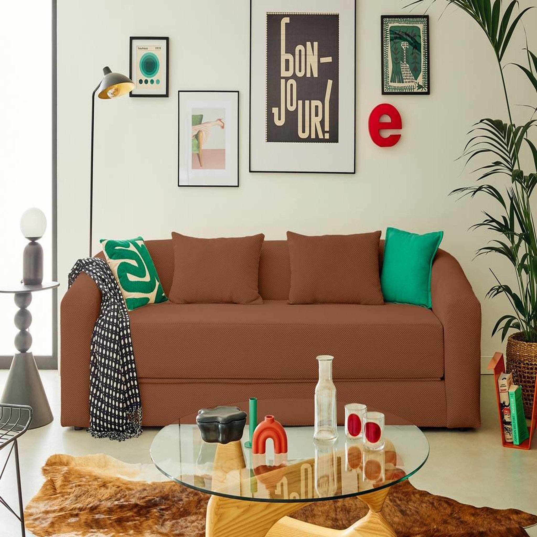 Voir la diapositive 1 : BEST MOBILIER Nuvia - canapé convertible déplimousse 3 places en velours texturé