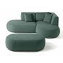 Voir la diapositive 3 : LISA DESIGN Santorini - canapé modulable d'angle droit + pouf - 4 places - en tissu texturé