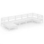 Voir la diapositive 2 : VIDAXL Salon de jardin 7 pcs Bois de pin massif Blanc