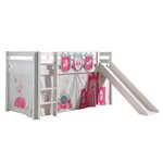 Paris Prix Pack - Lit Enfant Toboggan, Tente & 3 Pochettes  Pino Princesse  Blanc