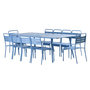 Voir la diapositive 1 : CONCEPT USINE Ensemble table de jardin 234 cm et 10 chaises bleu BERGAME