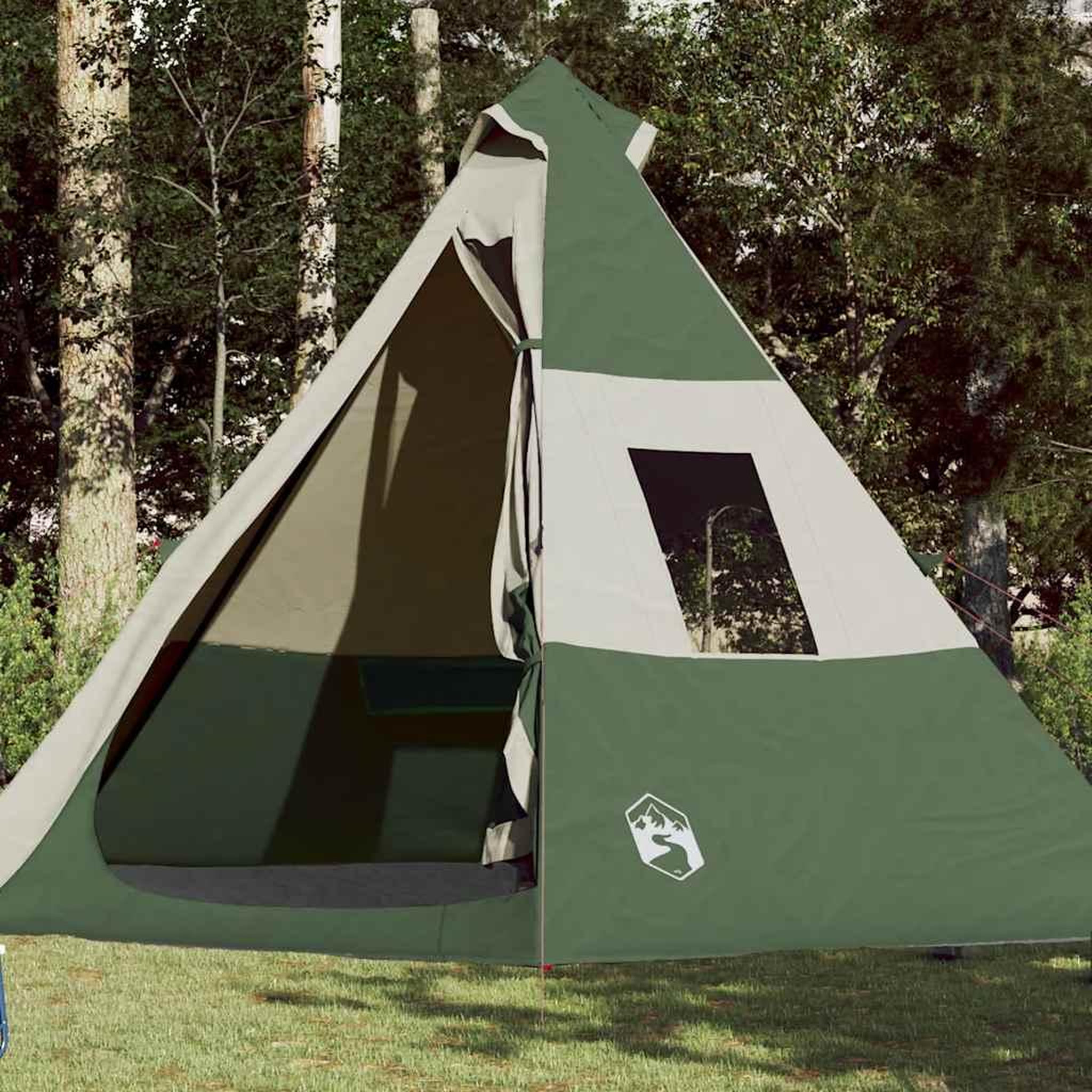 VIDAXL Tente de camping tipi 7 personnes vert impermeable