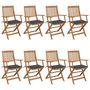 Voir la diapositive 1 : VIDAXL Chaises pliables de jardin lot de 8 avec coussins Bois d'acacia