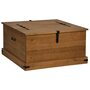 Voir la diapositive 2 : VIDAXL Coffre de rangement HALDEN 91x91x47 cm bois massif pin