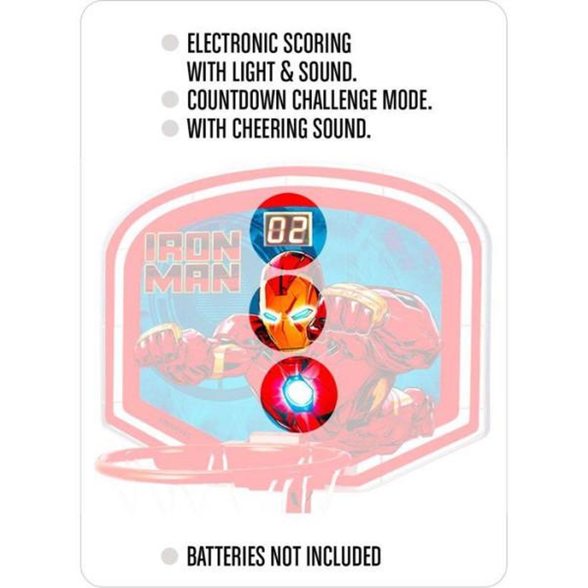 Voir la diapositive 3 : Marvel Panier de basket - marvel - iron man - réglable avec sons et lumieres - 100-160 cm