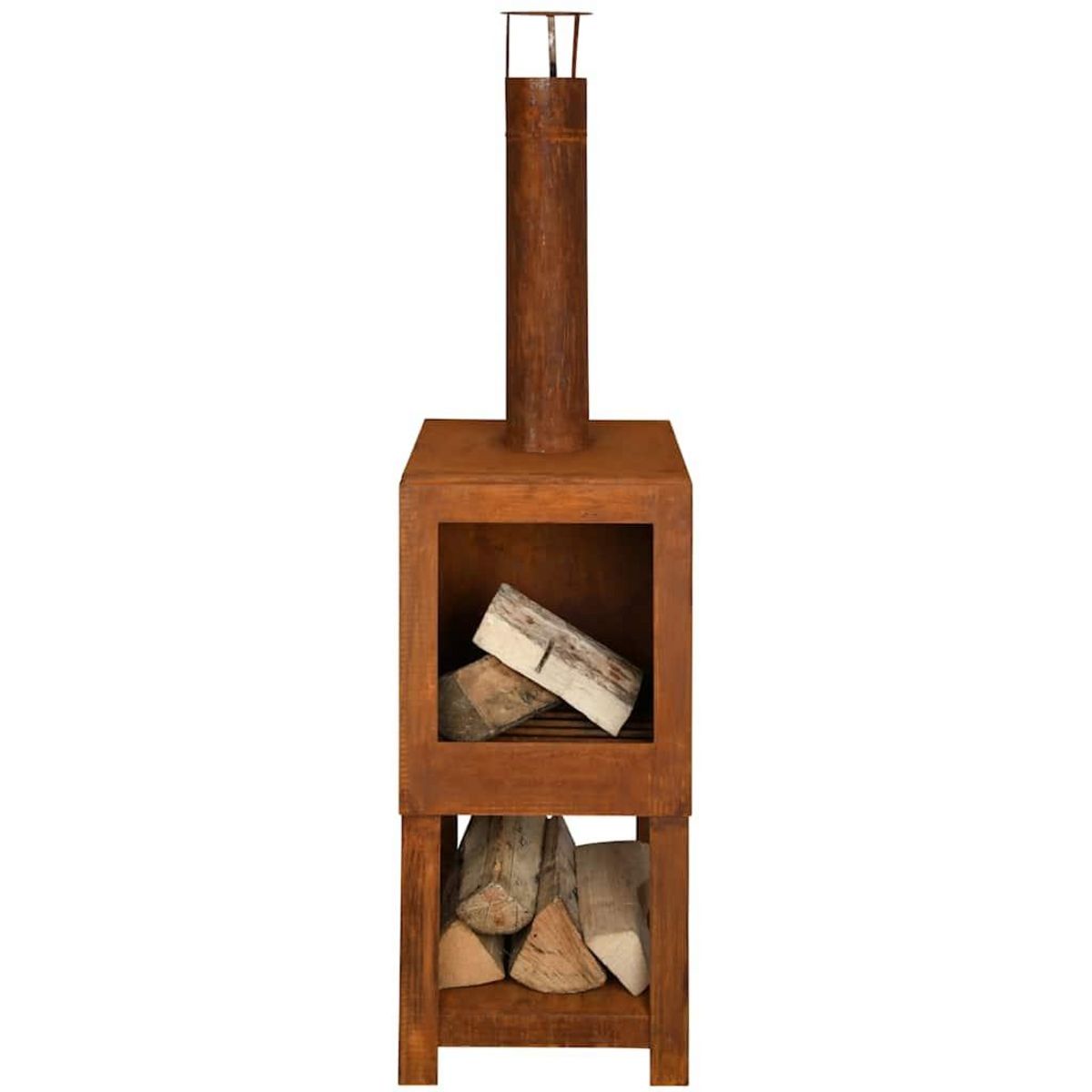 ESSCHERT DESIGN Esschert Design Cheminee d'exterieur avec rangement de bois FF298