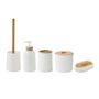 Voir la diapositive 3 : GUY LEVASSEUR Set de salle de bain 28x31x31cm uni 5 pièces en bambou blanc