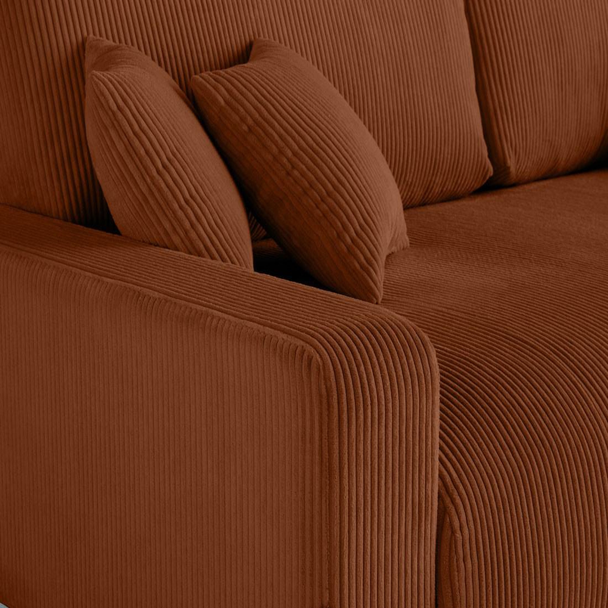Voir la diapositive 5 : LISA DESIGN Pivoine - canapé droit 3 places - convertible avec coffre - en velours côtelé