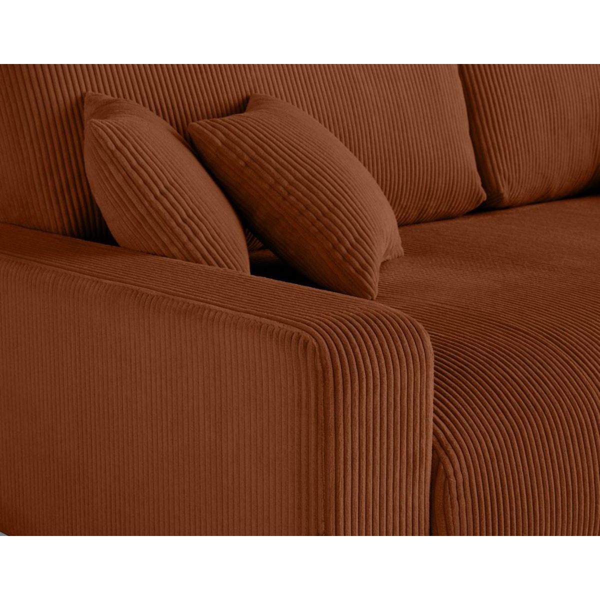 LISA DESIGN Pivoine - canapé droit 3 places - convertible avec coffre - en velours côtelé