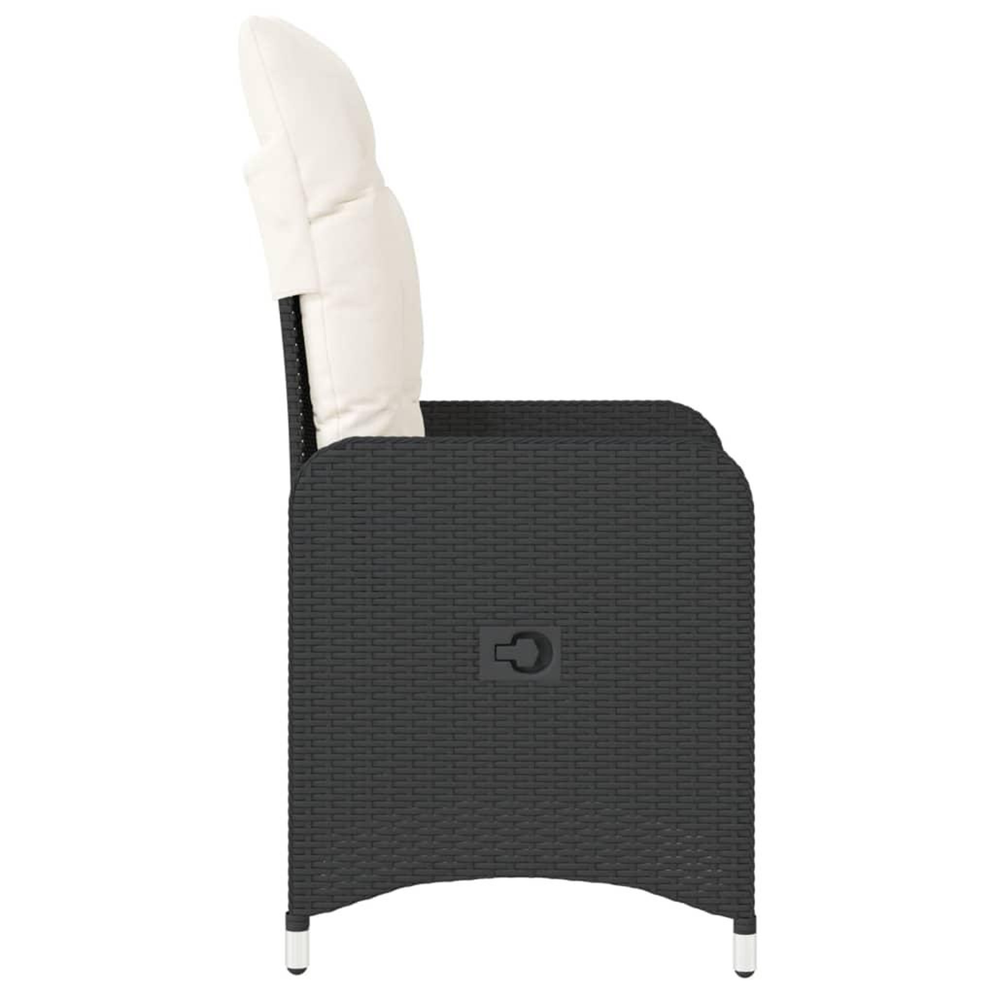 Voir la diapositive 5 : VIDAXL Chaises inclinables de jardin lot de 2 et coussins noir rotin