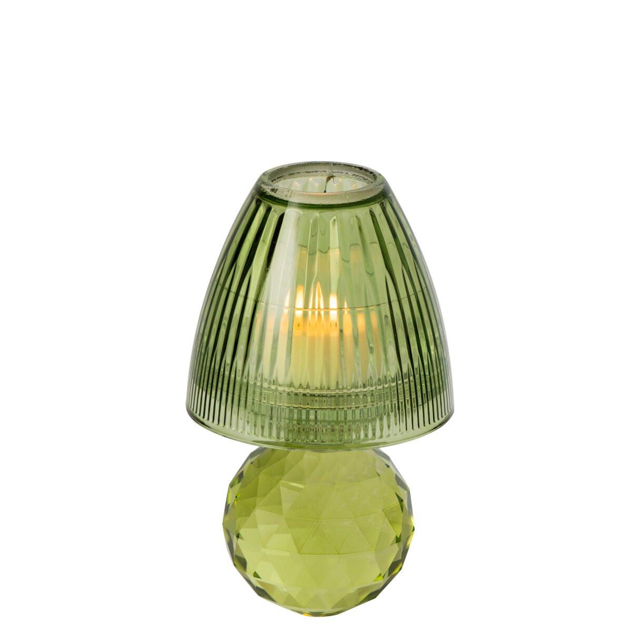 Voir la diapositive 2 : J-LINE Photophore design en cristal  célian  18cm vert