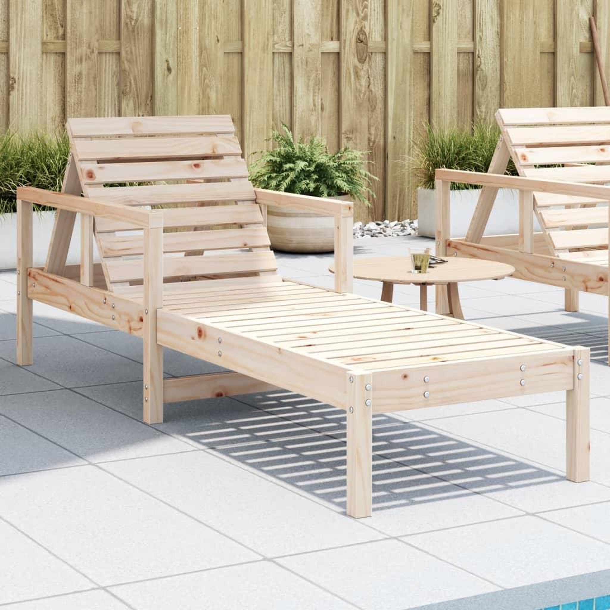 VIDAXL Chaise longue 199,5x62x55 cm bois massif de pin