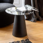 Voir la diapositive 5 : Paris Prix Table d'Appoint en Verre  Flat Cap  60cm Noir