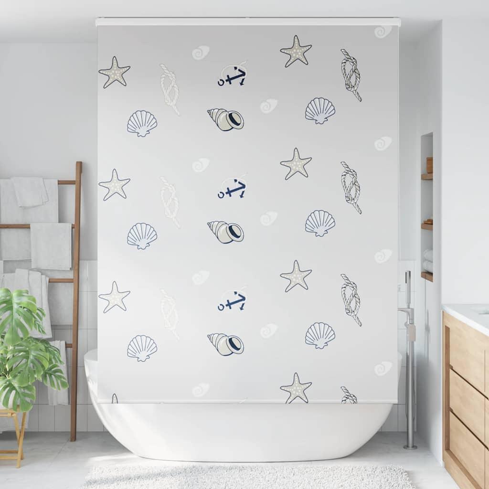 Voir la diapositive 2 : VIDAXL Store enrouleur de douche avec cassette largeur du tissu 146 cm