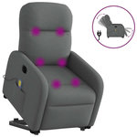VIDAXL Fauteuil inclinable de massage electrique Gris fonce Tissu