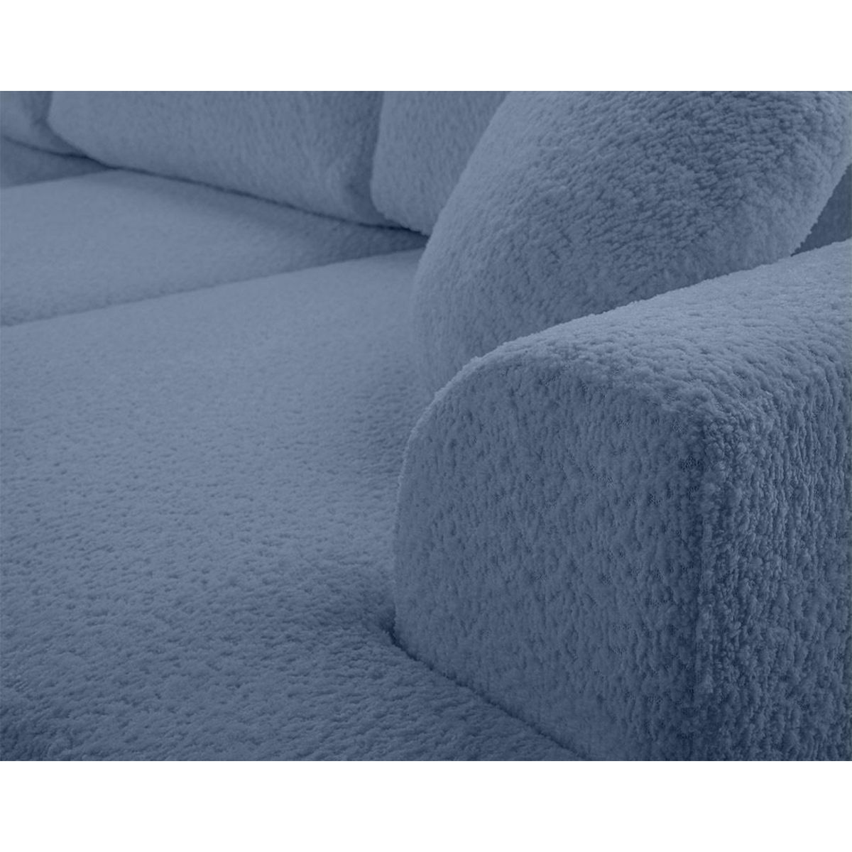 BEST MOBILIER Candela - canapé d'angle gauche 4 places - convertible avec coffre - en tissu bouclette