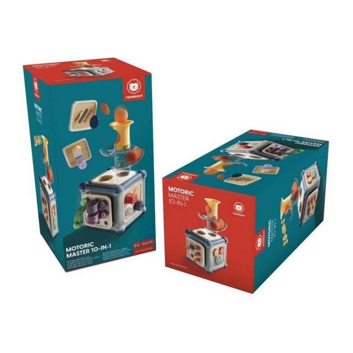 GENERIQUE Maître Motoriste 10-en-1 - TOP BRIGHT - Cube Multifonction - Motricité Fine - Faces Interchangeables