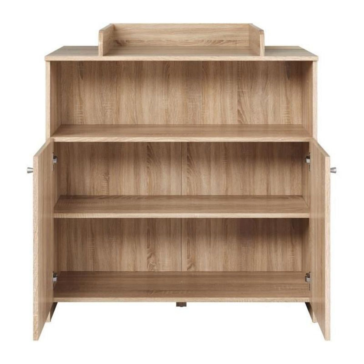 TREND TEAM Chambre bébé trio NIKO - Lit 70x140 cm + Commode a langer 2 portes + Armoire 2 portes - Décor chene naturel - TRENDTEAM