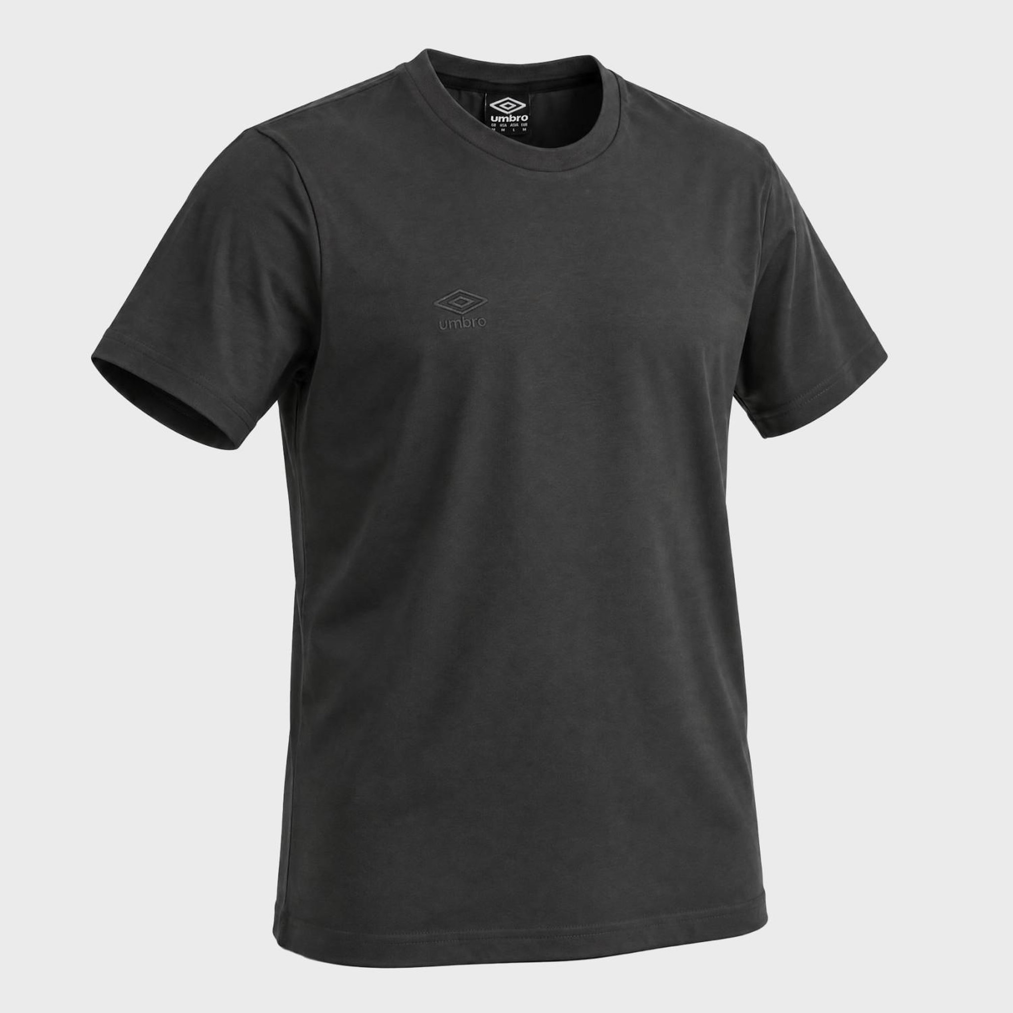 Voir la diapositive 2 : UMBRO T-shirt homme uni col rond regular en coton avec logo brodé 618290