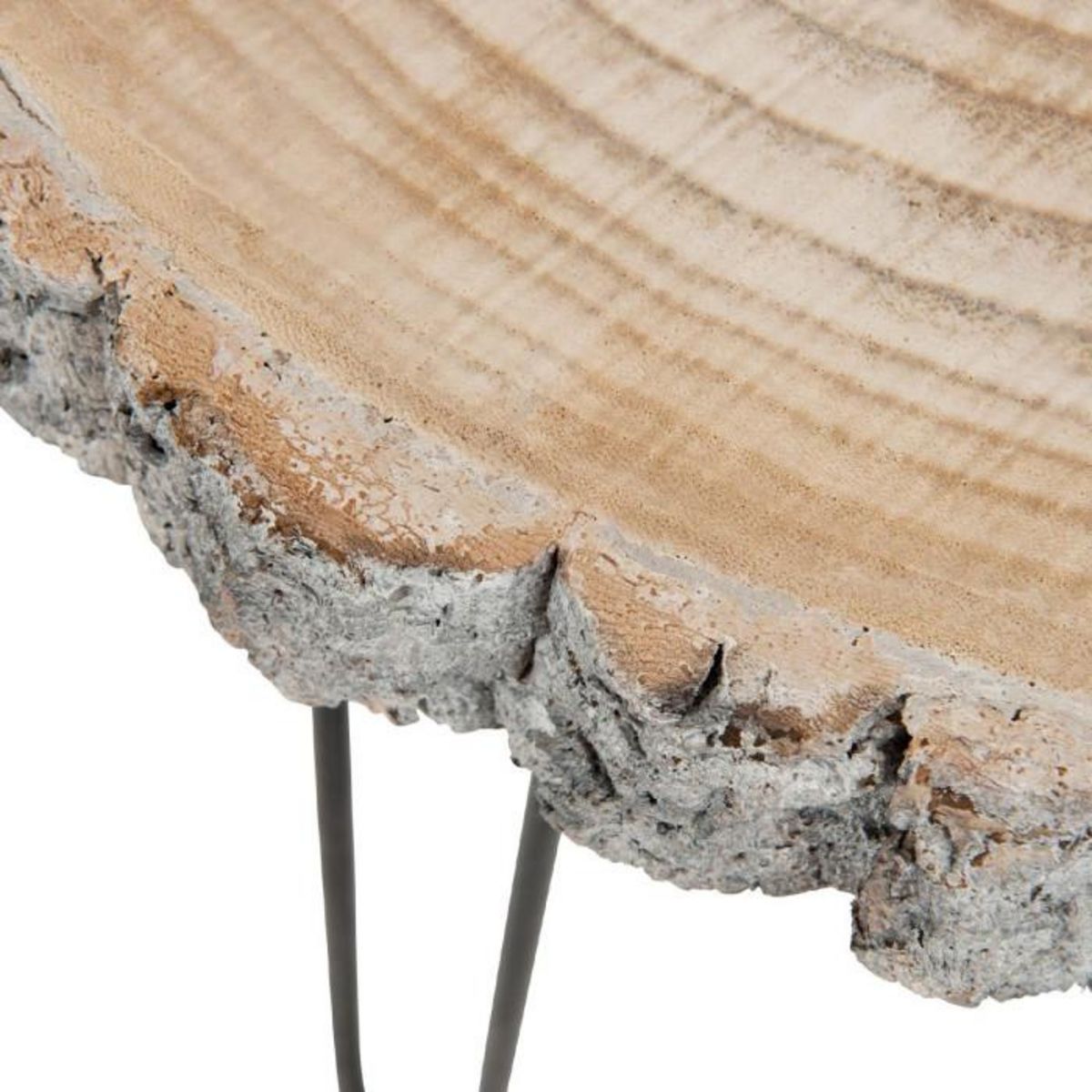 Paris Prix Table d'Appoint Gigogne  Albo  58cm Gris & Naturel