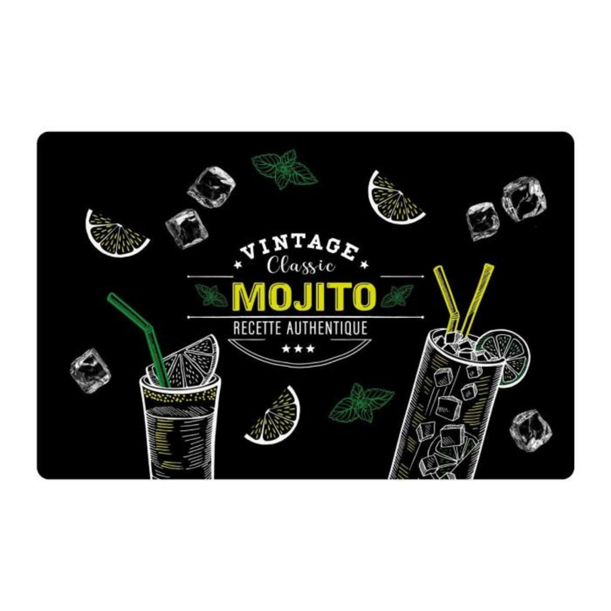 Paris Prix Set de Table  Mojito  28x44cm Noir
