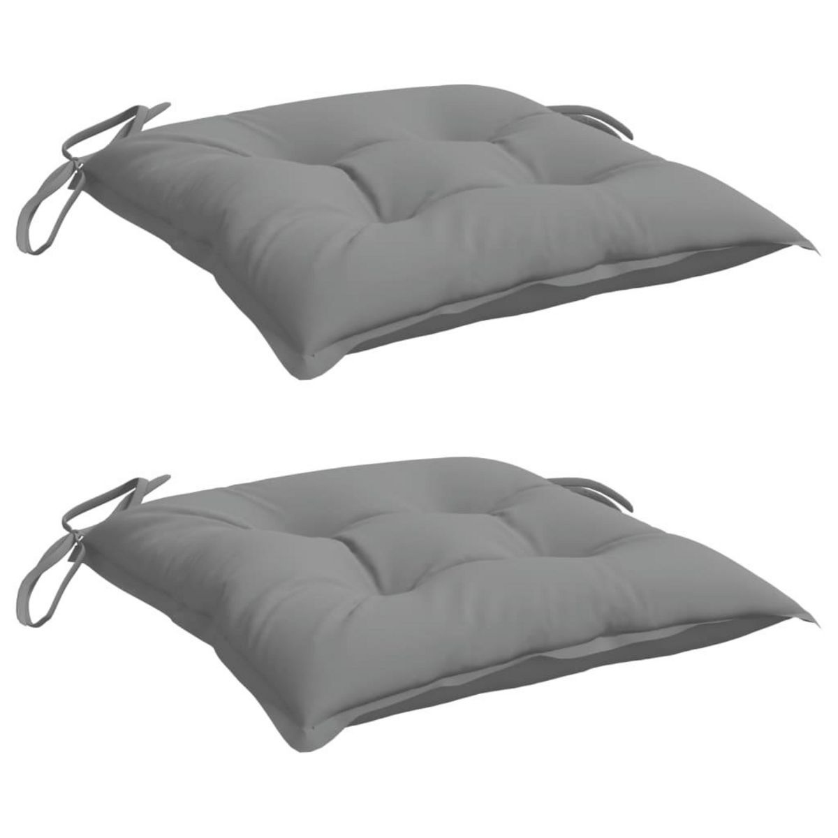 VIDAXL Coussins de chaise lot de 2 gris 50x50x7 cm tissu oxford