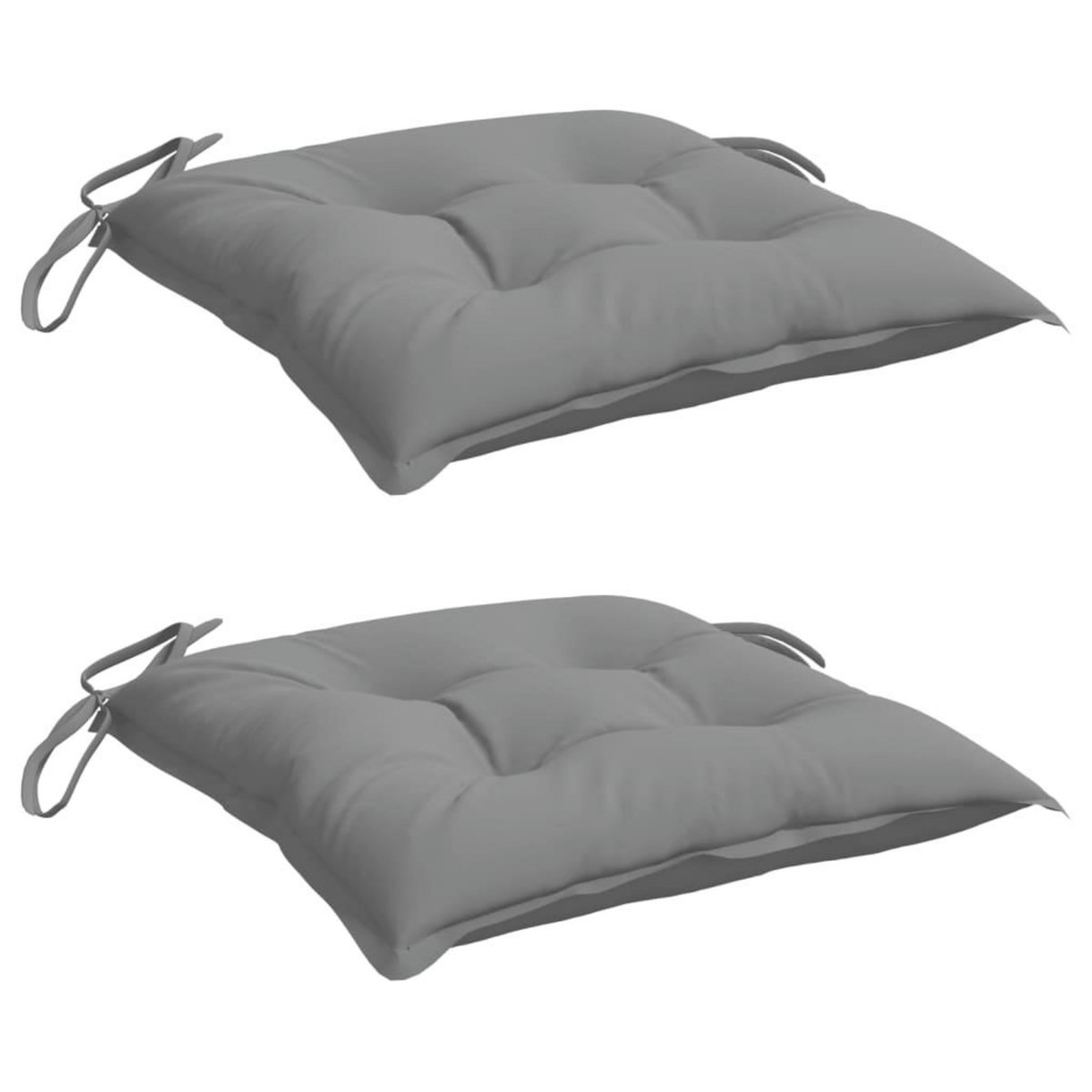 VIDAXL Coussins de chaise lot de 2 gris 50x50x7 cm tissu oxford