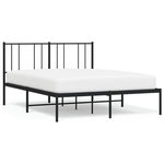 VIDAXL Cadre de lit metal sans matelas avec tete de lit noir 140x200cm