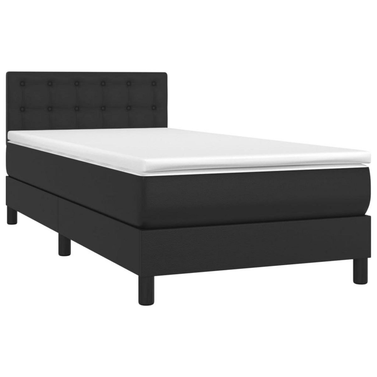 VIDAXL Sommier a lattes de lit avec matelas et LED Noir 90x190 cm