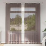 VIDAXL Rideaux en voile avec passants 2 pcs marron