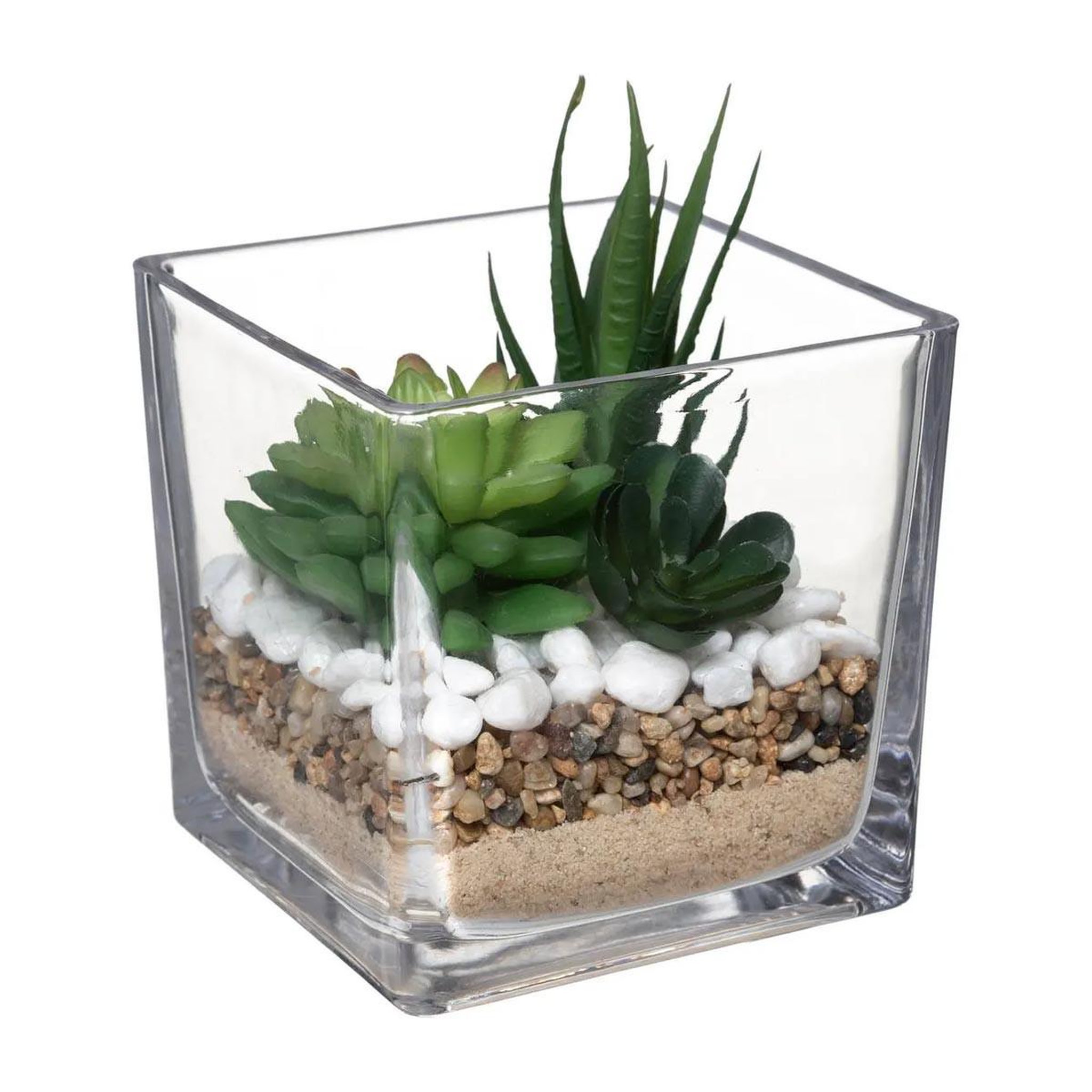 ATMOSPHERA Composition  plante artificielle  15cm transparent