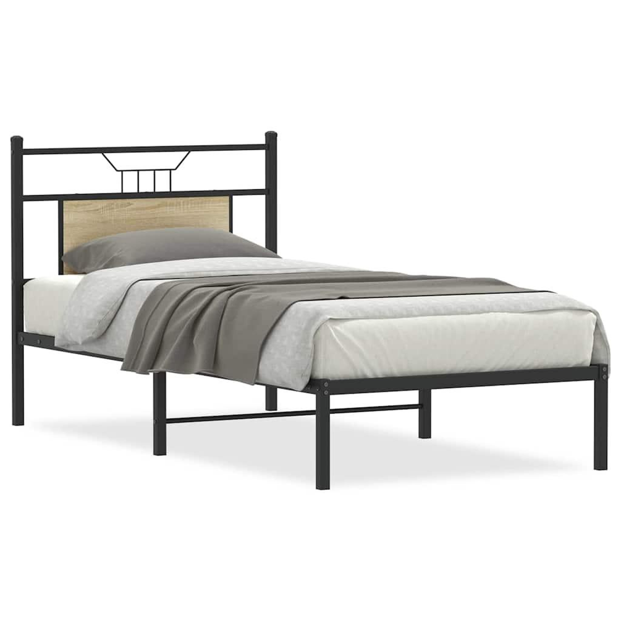 Voir la diapositive 2 : VIDAXL Cadre de lit sans matelas chene sonoma 75x190 cm