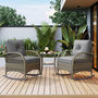 Voir la diapositive 4 : MERAX Salon de jardin 2 places avec 2 fauteuils bascule et table verre trempé